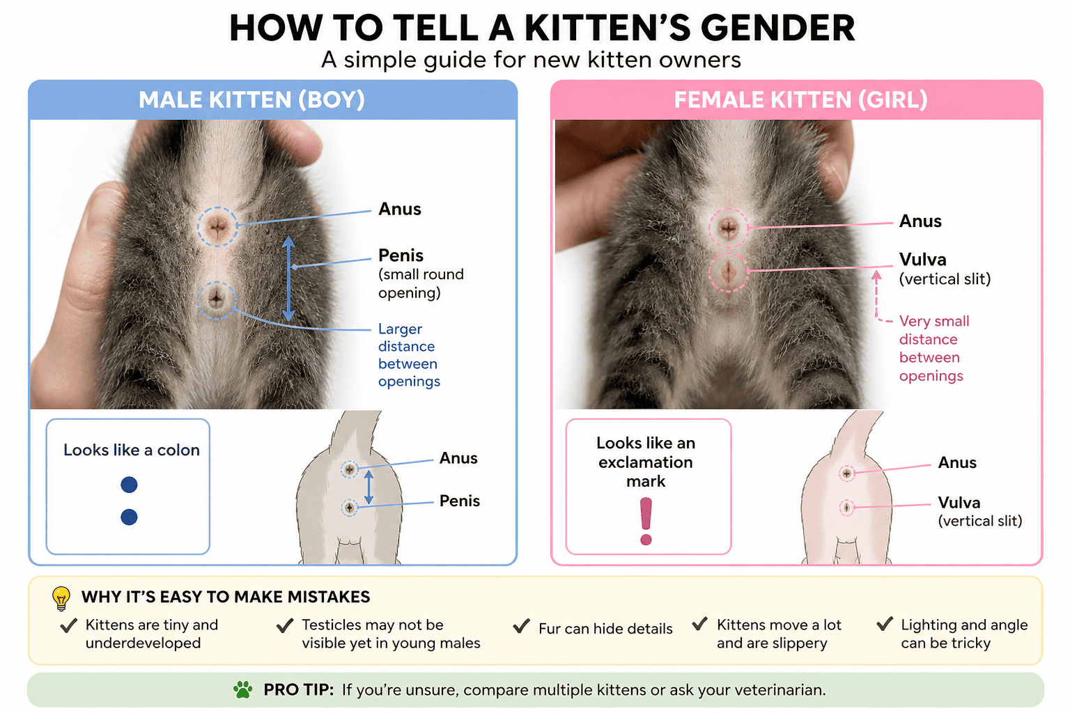How to Tell a Male Kitten from a Female Kitten